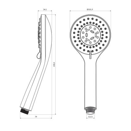OMNIRES YOSEMITE-RCR - Kézi zuhany YOSEMITE fényezett króm