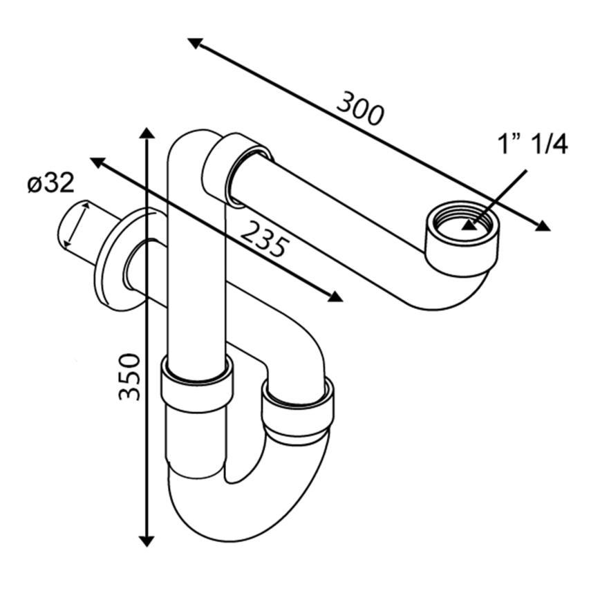 Omp tea - Mosdó szifon, fényes króm