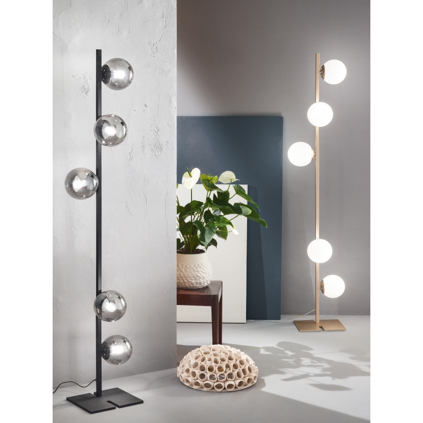 Ondaluce - állólámpa MONILE 5xE14/10W/230V 170 cm arany/fehér