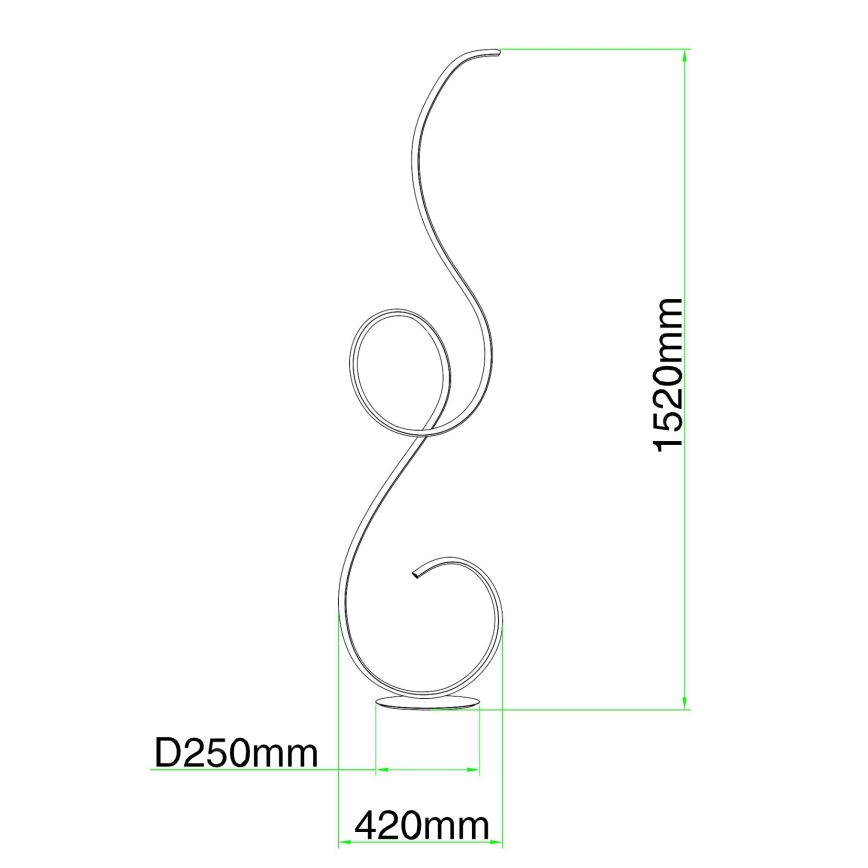 Ondaluce - Dimmelhető LED állólámpa FLOK LED/44W/230V 152 cm fehér
