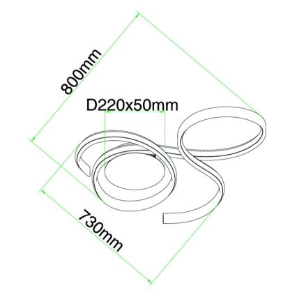 Ondaluce - Dimmelhető LED fali lámpa TWIST LED/57W/230V fehér
