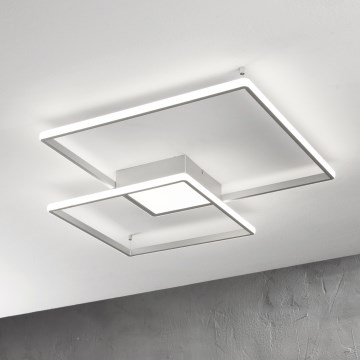 Ondaluce - Dimmelhető LED mennyezeti lámpa DOWEL LED/60W/230V 75x75 cm ezüst