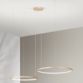 Ondaluce - Dimmelhető, sodronykábeles LED csillár SOEL LED/28W/230V + LED/38W átm. 80/60 cm arany