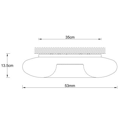 Ondaluce - DODI mennyezeti lámpa, 4xE27/15W/230V, átm. 53 cm, fehér