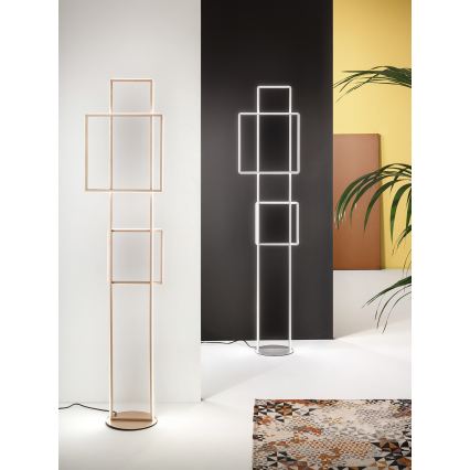 Ondaluce - DOWEL LED fényerőszabályozható állólámpa, 77 W, 230 V, 166 cm, ezüstszínű