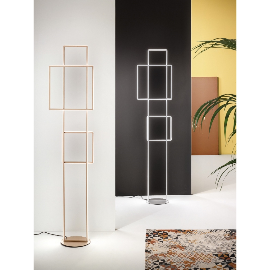 Ondaluce - DOWEL LED fényerőszabályozható állólámpa, 77 W, 230 V, 166 cm, ezüstszínű