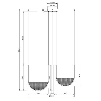 Ondaluce - Fényerőszabályozható LED kábelre szerelt csillár LOTUS LED/70W/230V arany