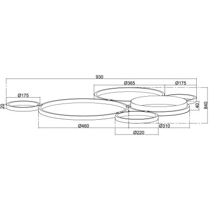 Ondaluce - fényerőszabályozható mennyezeti lámpatest POIS LED/68W/230V ezüst
