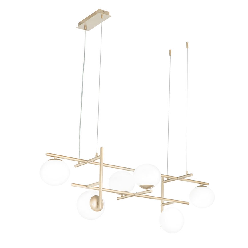 Ondaluce - JEWEL csillár kábelen 6xE14/10W/230V arany/fehér