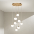 Ondaluce - JEWEL kábeles csillár 8xE14/10W/230V Ø 70 cm arany/fehér