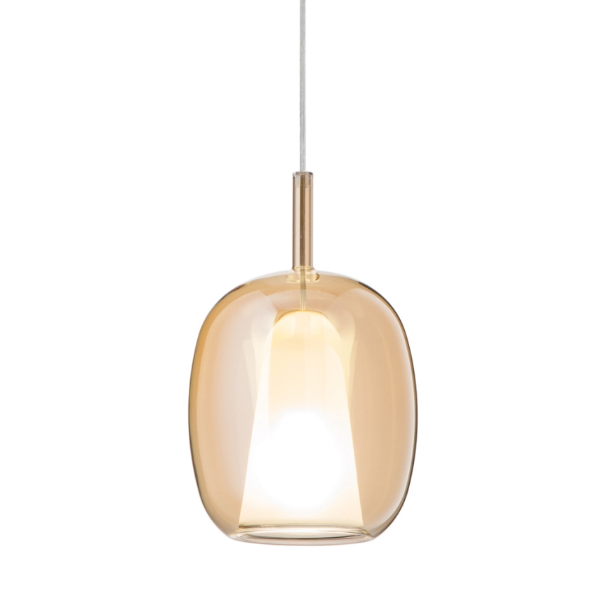 Ondaluce - Kábeles függőlámpa THELMA 1xE27/15W/230V átm. 19,5 cm arany/füstös bézs