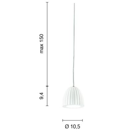 Ondaluce - Kábellel függesztett lámpa CONCRETE 1xGU10/7,5W/230V átm. 10,5 cm beton/fehér
