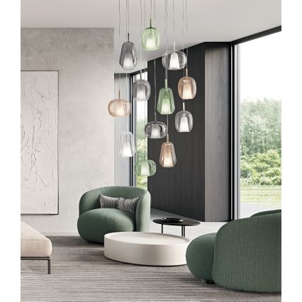 Ondaluce - Kábelre szerelt csillár THELMA 3xE27/15W/230V füstszürke