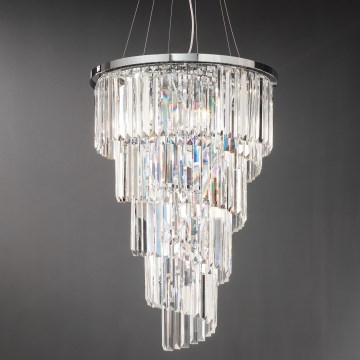 Ondaluce - Kristály csillár kábellel ALEXANDER 7xE14/10W/230V átm. 50 cm fényes króm