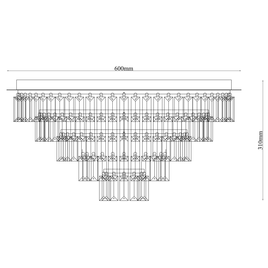 Ondaluce - Kristály mennyezeti lámpa CASTLE 12xG9/7W/230V Ø 60 cm arany