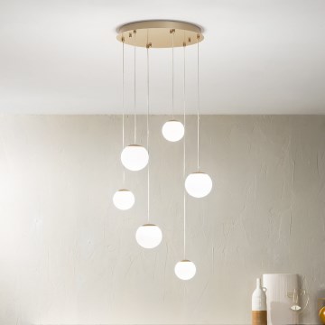 Ondaluce - LED csillár kábelen SANTOS LED/48W/230V átm. 45 cm arany/fehér