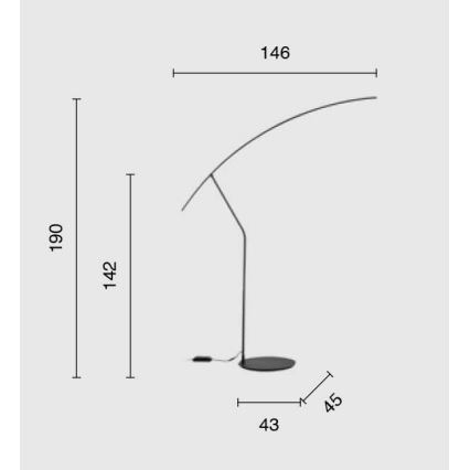 Ondaluce - LED dimmelhető állólámpa FOLAGA LED/30W/230V 190 cm fekete