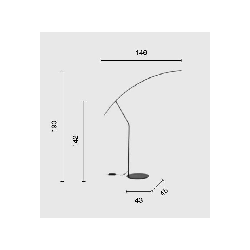 Ondaluce - LED dimmelhető állólámpa FOLAGA LED/30W/230V 190 cm fekete