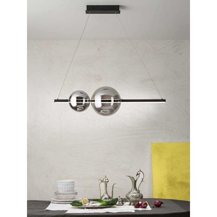 Ondaluce - LED dimmelhető csillár kábellel FUFI LED/40W/230V fekete/füstfekete