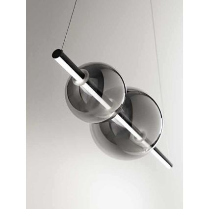 Ondaluce - LED dimmelhető csillár kábellel FUFI LED/40W/230V fekete/füstfekete