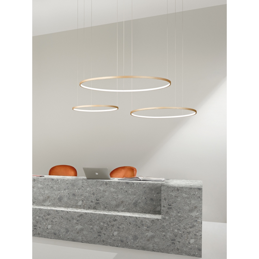Ondaluce - LED dimmelhető csillár kábellel SOEL LED/38W/230V átm. 80 cm arany