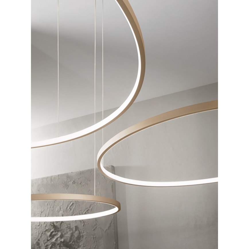 Ondaluce - LED dimmelhető csillár kábellel SOEL LED/38W/230V átm. 80 cm arany