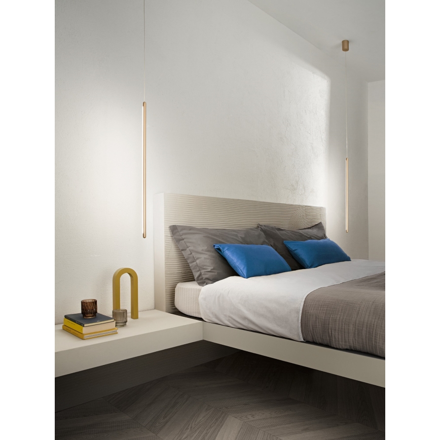 Ondaluce - LED dimmelhető függeszték kábelen GENIUS LED/12W/230V, átmérő 1,5 cm, aranyszínű