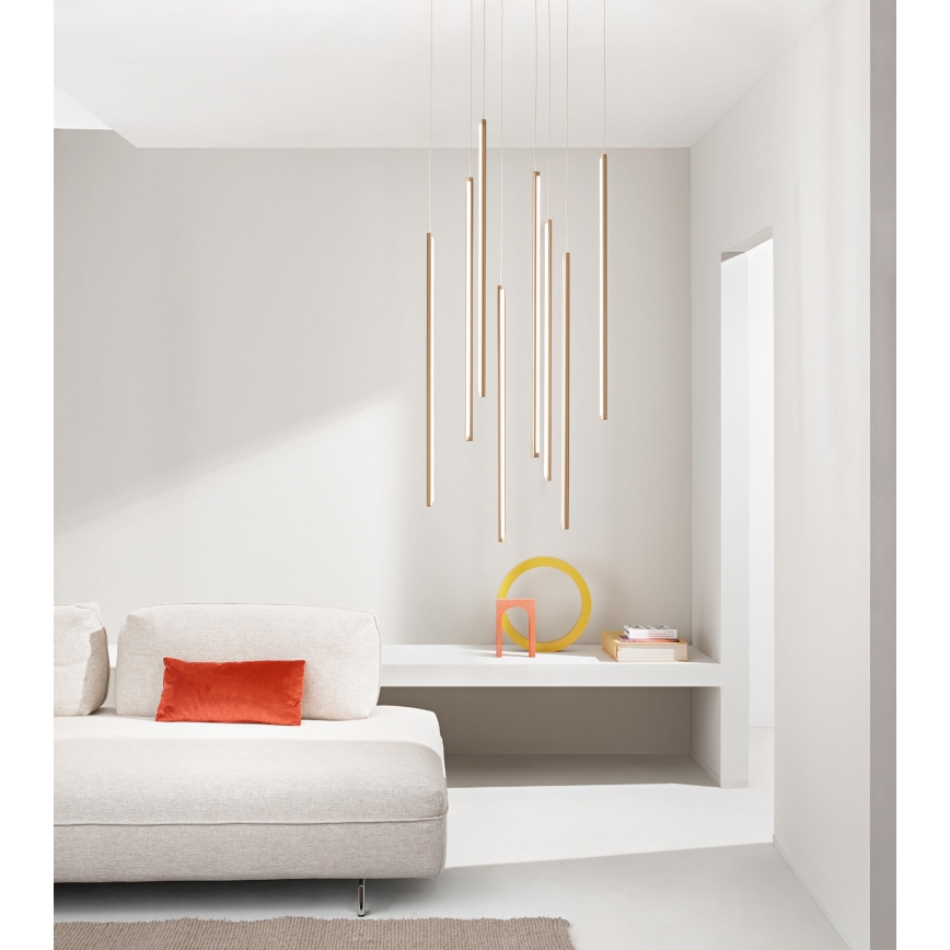 Ondaluce - LED dimmelhető függeszték kábelen GENIUS LED/12W/230V, átmérő 1,5 cm, aranyszínű