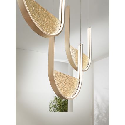 Ondaluce - LED dimmelhető kábeles csillár LOTUS LED/70W/230V arany