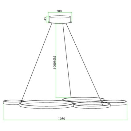 Ondaluce - LED dimmelhető kábeles csillár POIS LED/60W/230V ezüstszínű