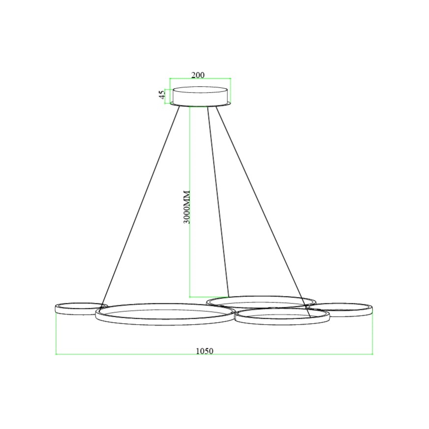 Ondaluce - LED dimmelhető kábeles csillár POIS LED/60W/230V ezüstszínű