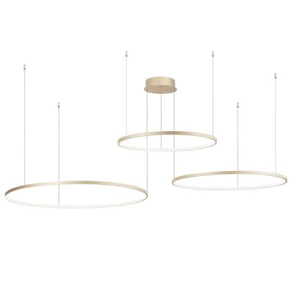 Ondaluce - Fényerőszabályozható kábeles LED csillár SOEL LED/28W/230V + LED/38W + LED/47W Ø 100/80/60 cm aranyszínű