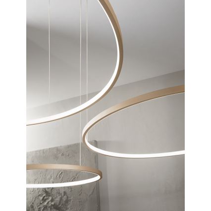 Ondaluce - LED dimmelhető kábeles csillár SOEL LED/47W/230V Ø 100 cm arany