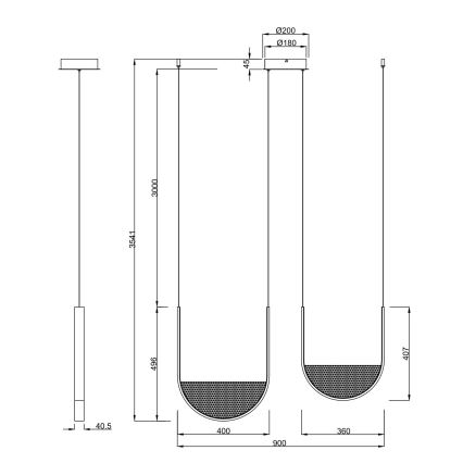 Ondaluce - LED dimmelhető kábeles függeszték LOTUS LED/55W/230V arany
