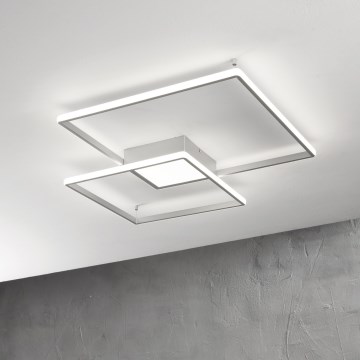 Ondaluce - LED dimmelhető mennyezeti lámpatest DOWEL LED/46W/230V 55x55 cm ezüst