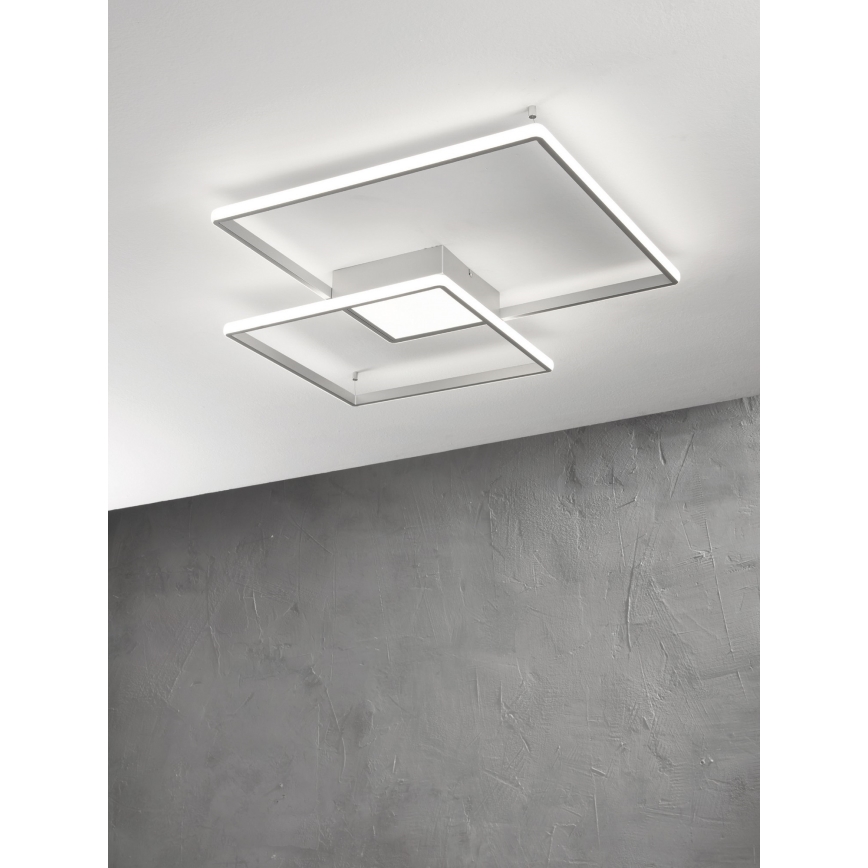 Ondaluce - LED dimmelhető mennyezeti lámpatest DOWEL LED/46W/230V 55x55 cm ezüst