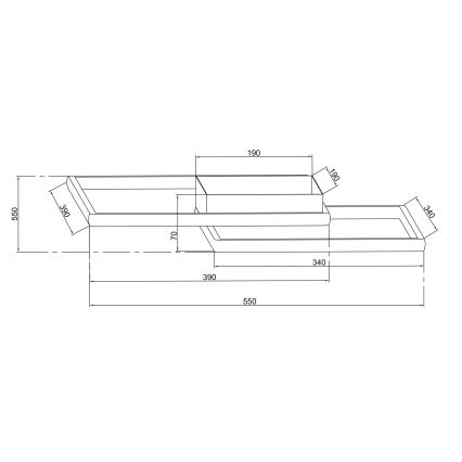Ondaluce - LED dimmelhető mennyezeti lámpatest DOWEL LED/46W/230V 55x55 cm ezüst