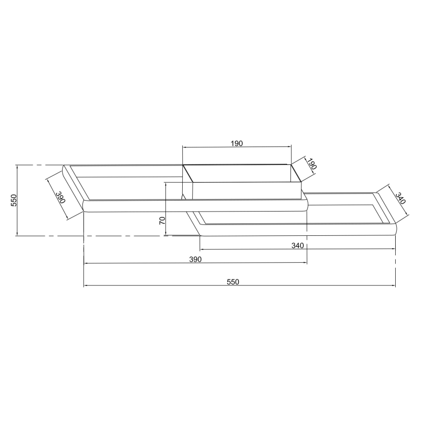 Ondaluce - LED dimmelhető mennyezeti lámpatest DOWEL LED/46W/230V 55x55 cm ezüst