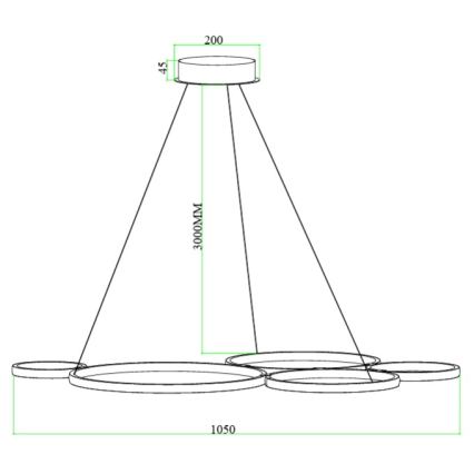 Ondaluce - LED fényerőszabályozható csillár kábelen POIS LED/60W/230V arany