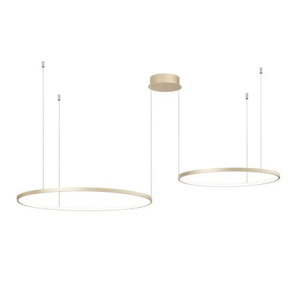 Ondaluce - Dimmelhető, sodronykábeles LED csillár SOEL LED/28W/230V + LED/38W átm. 80/60 cm arany