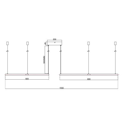 Ondaluce - Dimmelhető, sodronykábeles LED csillár SOEL LED/28W/230V + LED/38W átm. 80/60 cm arany