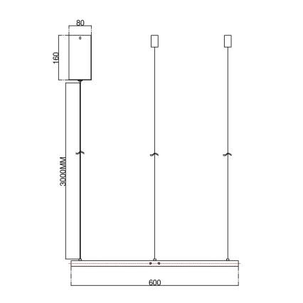 Ondaluce - LED fényerőszabályozható kábelen függő csillár SOEL LED/28W/230V átm. 60 cm arany