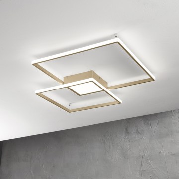 Ondaluce - LED Fényerőszabályozható mennyezeti lámpa DOWEL LED/46W/230V 55x55 cm aranyszínű