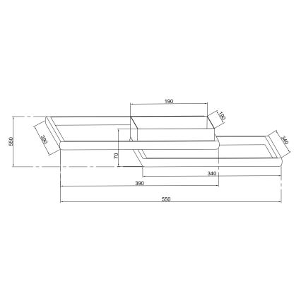 Ondaluce - LED Fényerőszabályozható mennyezeti lámpa DOWEL LED/46W/230V 55x55 cm aranyszínű