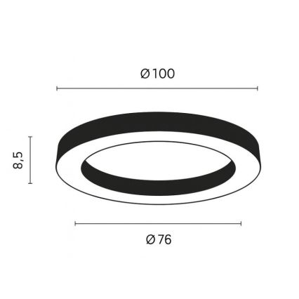 Ondaluce - dimmelhető GLOBUS mennyezeti LED lámpatest LED/80W/230V 3000/4000K átm. 100 cm fekete