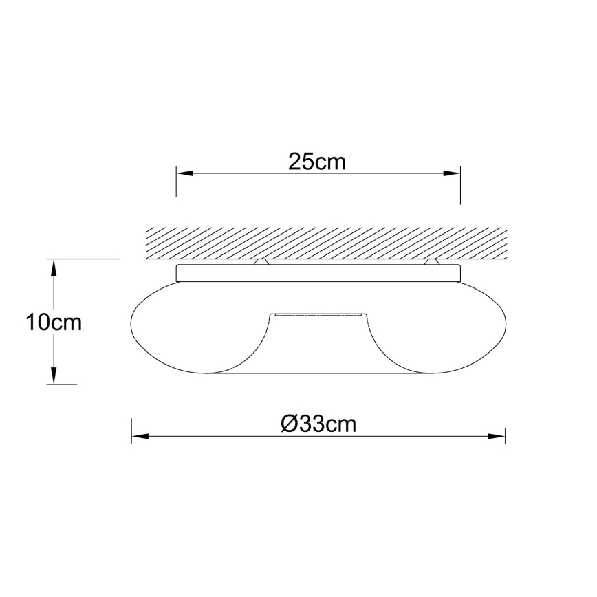 Ondaluce - Mennyezeti lámpatest DODI 2xE27/15W/230V átm. 33 cm fehér