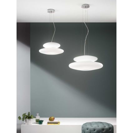 Ondaluce - PAGODA kábeles csillár 3xE27/15W/230V + 2xE27/15W Ø 50 cm fehér