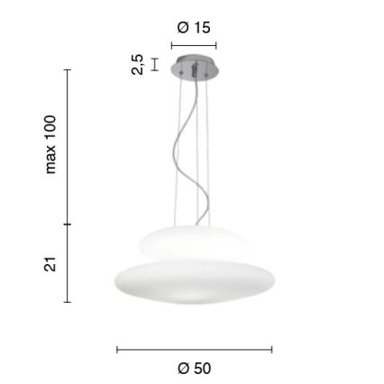 Ondaluce - PAGODA kábeles csillár 3xE27/15W/230V + 2xE27/15W Ø 50 cm fehér