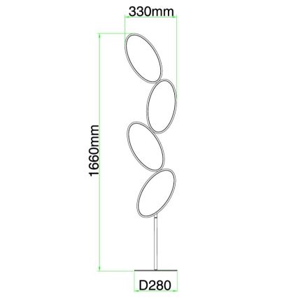 Ondaluce - RICE LED dimmelhető állólámpa, 38W/230V, arany