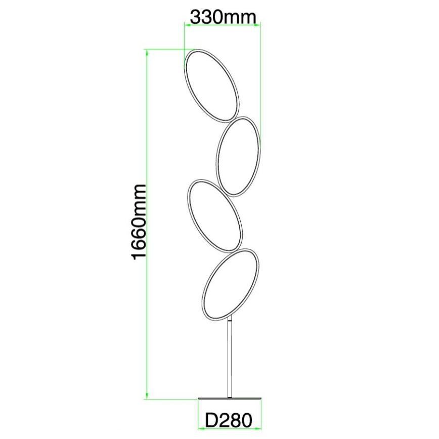 Ondaluce - RICE LED dimmelhető állólámpa, 38W/230V, arany